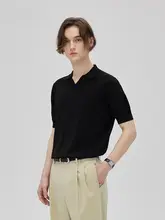 半袖ポロシャツ 男性 夏 シンプル 若々しい 五分袖 トップス ポロカラー ニット Tシャツ