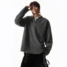 スウェット ユニセックス 大きいサイズ 長袖Tシャツ ヘリンボーン ツイード風 裏起毛 杢グレー ルーズ インナー アウター