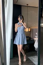 エレガントなデザイン！リボン付きオープントゥヒールサンダル【春夏向け・方頭・高ヒール】