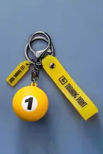 数字7デザインのビリヤードキーホルダー【クラブ周辺アクセサリー・スナップ付き】