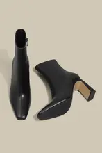 GULTA 高級感ある レディース ショートブーツ【秋冬用・太ヒール・スクエアトゥ】
