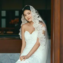 フランス風レースの油彩テクスチャのウェディングヘッドドレス【小さなトレイン付き・ガーデンフォト用】