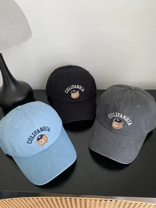 キャップ ユニセックス クマ刺繍 英字 カジュアル ストリート アウトドア 学生 カップル おしゃれ
