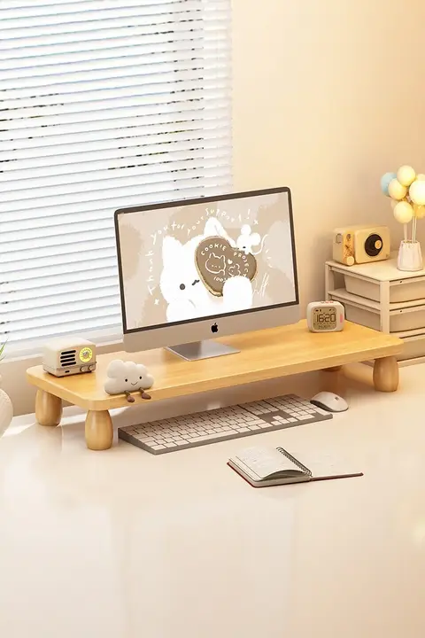 快適な作業環境を実現！デスクトップ用モニター昇降スタンド【ノートパソコン対応・ ergonomicsデザイン】