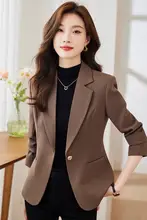 春にぴったり！女性用ハイエンド感あるスリムフィットジャケット【韓国風・小柄向け・シンプルデザイン】