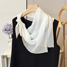 春夏用 薄手の小方巾【首に巻いておしゃれ・高級感のあるデザイン】