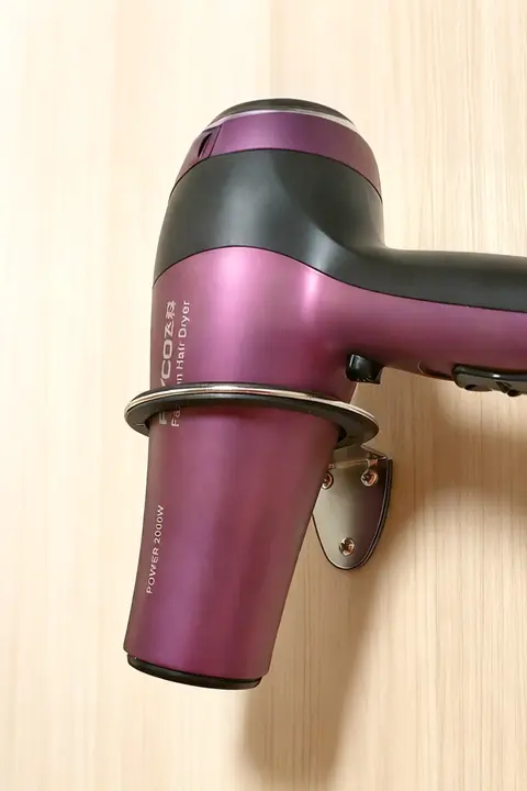 ステンレス製 ヘアドライヤー用壁掛けスタンド【理美容室用・穴あけ不要】