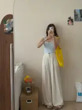 した涼感のロングパンツ【高ウエスト・ドレープ感】