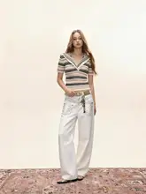 夏季デザイン フレンチカラーのショート丈Tシャツ【女性用・二重構造・アメリカンスタイル】（セットアップ対応）