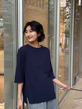Tシャツ レディース コットン100% 五分袖 ゆったり シンプル おしゃれ 肌触り柔らか 夏
