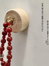 天然木製の丸型フック【強力粘着・穴あけ不要・キッチン用】