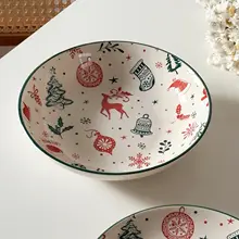 陶器 食器 ラーメン鉢 皿 クリスマス柄 トナカイ ツリー シンプル インスタ映え レディース 可愛い プレゼント