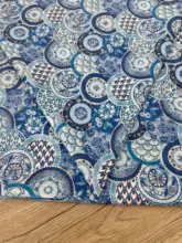 国風青花瓷デザインの全棉布クロス【デジタル印刷・ハンドメイド】