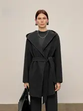羊毛・カシミヤ入りフード付きボアコート【冬用・ショート丈】（セットアップ対応）