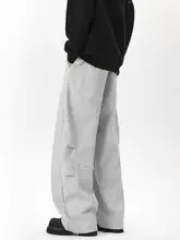 冬用 コットン混 ボア付き パンツ【プリーツデザイン・ワイドレッグ】