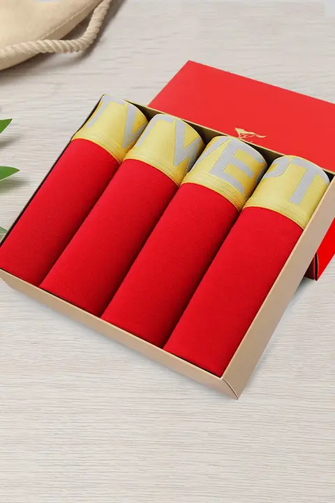 大人用 平角パンツ【通気性・アイスシルク・鮮やかな赤・結婚式用】