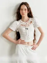 AYF 花苞袖レースカーディガン【フレンチスタイル・ヴィンテージ感・オリジナルデザイン】