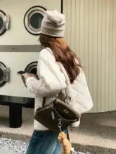 菱形キルティングの女性用コート【ゆったりとしたデザイン・学院風・厚手】