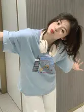 コットン製 ベビーブルー 短袖Tシャツ【アメリカンヴィンテージスタイル・レギュラーフィット・夏用】