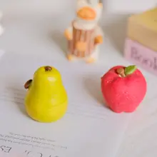 可愛いリンゴと梨の陶器製デスクトップ装飾品【香り石付き・ユニークデザイン】