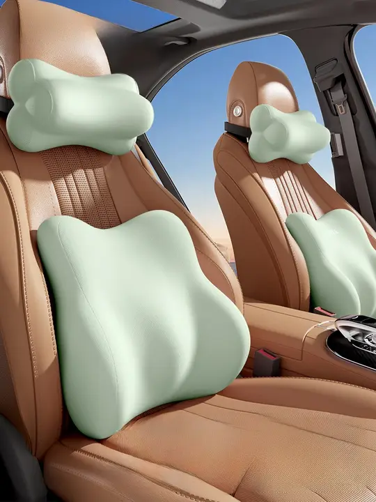 車載用ヘッドレスト＆腰サポートクッション【極上の柔らかさ・快適設計】