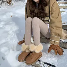 中筒の加絨雪用ブーツ【保温性・大きめの綿素材】