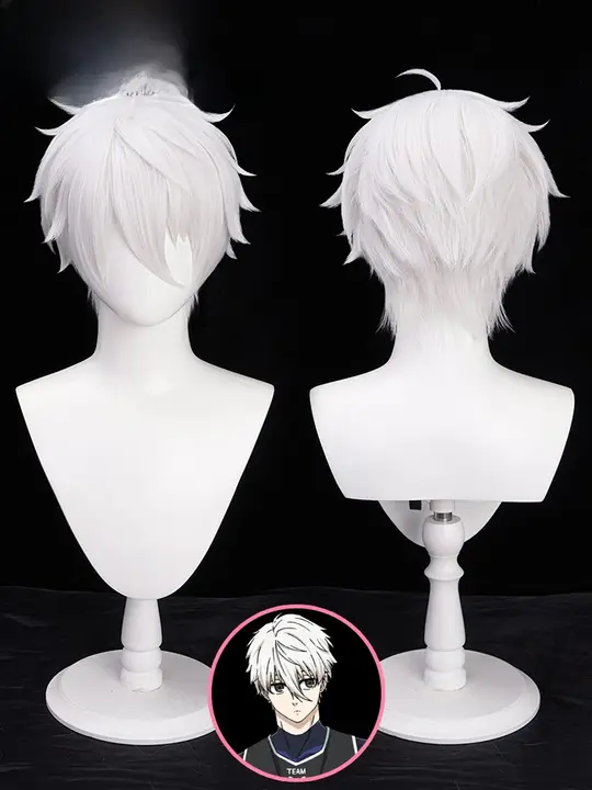 青い監獄 凪誠士郎 コスプレウィッグ【白色・反り返りのショートヘア】