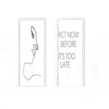 モランディ風 北欧デザインのシンプルラインドアステッカー【装飾画・リビング・寝室用】