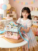 ケーキボックス 4区切り 手提げ付き こどもの日 デザート ムース お菓子ケース ギフトボックス プレゼント