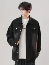 春秋用コットン翻り襟デニムジャケット【洗い加工・ユニセックス・カジュアル】