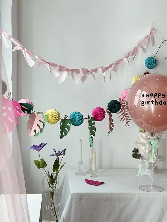 バタフライリボン材料セット【インス風・誕生日・ウェディング・ピンクパール装飾バルーン】