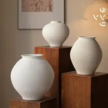 アンティーク風 陶器製花瓶【白色・和風・水耕栽培・インテリア装飾用】