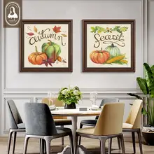 アメリカンスタイルのキッチンウォールアート【フルーツ＆野菜・田園風・リビング用】