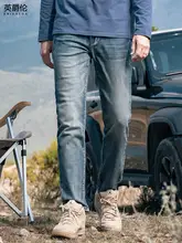 デニムパンツ メンズ ウィスカー加工 ウォッシュ加工 ストレート 着痩せ 着回し アメカジ ヴィンテージ 春秋