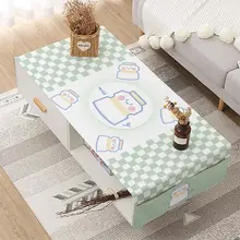 防水防熱カラフルアニメ風 テーブルクロス【リビング用・コットンリネン・ポケット付き】