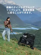 折りたたみワゴン テーブル付き アウトドアワゴン キャンプカー キャンプ ピクニック 屋台 マルシェ 「BLACKDOG」