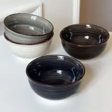 白桃先生の陶器製ご飯茶碗【インス風・北欧デザイン・ミニマルスタイル】