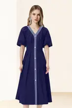パフスリーブ ワンピース 女性 春夏 高級 精緻 気品 Aライン