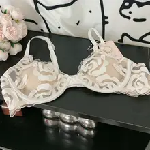 レースデザインの女性用ブラ＆ショーツ【シンプルでセクシー・極上の柔らかさ・白】（セットアップ対応）