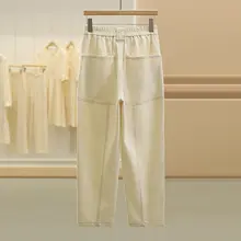 デザイン性に優れた通勤用リネン調カジュアルパンツ【細見え・秋用】（セットアップ対応）