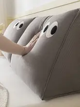 リビングに最適！灯芯絨製の三角形クッション【取り外し可能・腰痛対策・ベッド用】