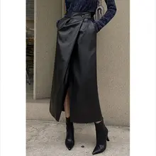 高腰のタイトスカート【レディース・スリット入り・秋冬用・プリーツデザイン】（セットアップ対応）