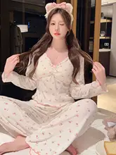 極上の柔らかさモデール素材の長袖 パジャマ【セクシーなデザイン・胸パッド付き・春秋用・家庭用・外出可能】（セットアップ対応）