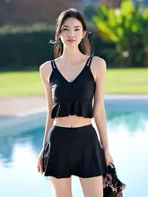 清風玲蘭 大きいサイズ 水着3点セット【ウエストカバー・体型カバー・温泉用】