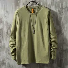 ユニセックス 長袖Tシャツ【無地・白・コットン・ゆったり・ラウンドネック】