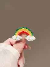 高級水晶製 レインボークラウドブローチ【可愛いデザイン・ファッションアクセサリー】