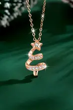 クリスマスツリー形シルバーネックレス【ペンダント・カジュアルデザイン・誕生日ギフト】