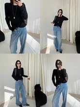 裸感立体分割解构長袖Tシャツ