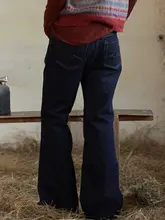 左岸迷香 オリジナル コットン 秋冬用デニムパンツ【フレアデザイン・ストレートフィット】