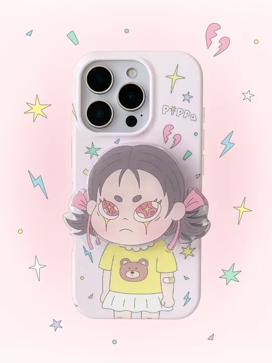 iPhoneケース オリジナル MagSafe対応 スタンド ソフトケース 女の子 イラスト 可愛い ガーリー iPhone 17 Pro Max 16 Pro Max 15 Pro 14 Pro Max 対応 「Pippa」